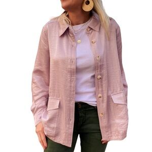 Anthropologie Current Air lightweight satin shacket size S excellent condition
